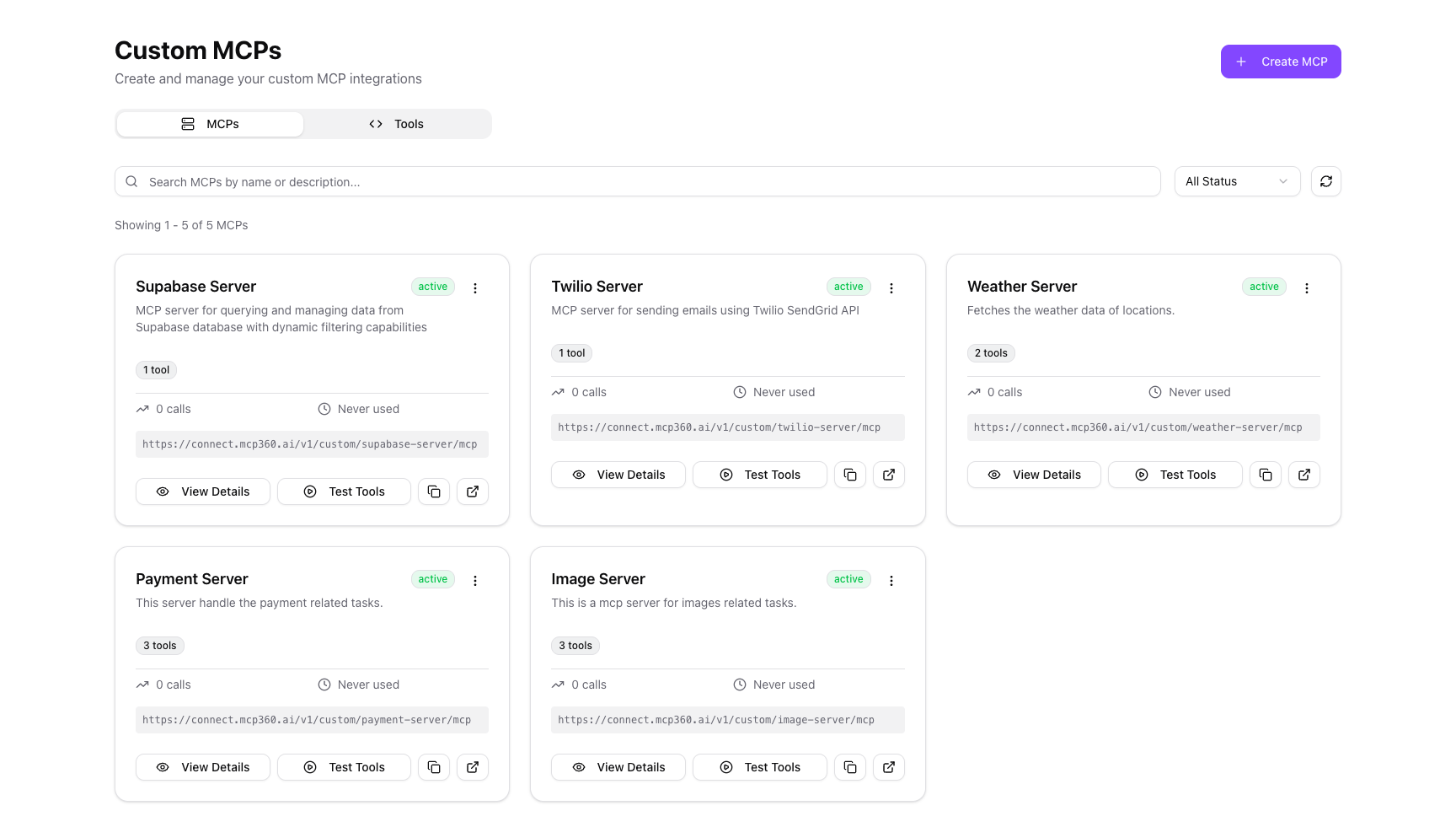 MCP360 - Unified MCP Gateway with Custom MCP Builder | 100+ AI Tools ...